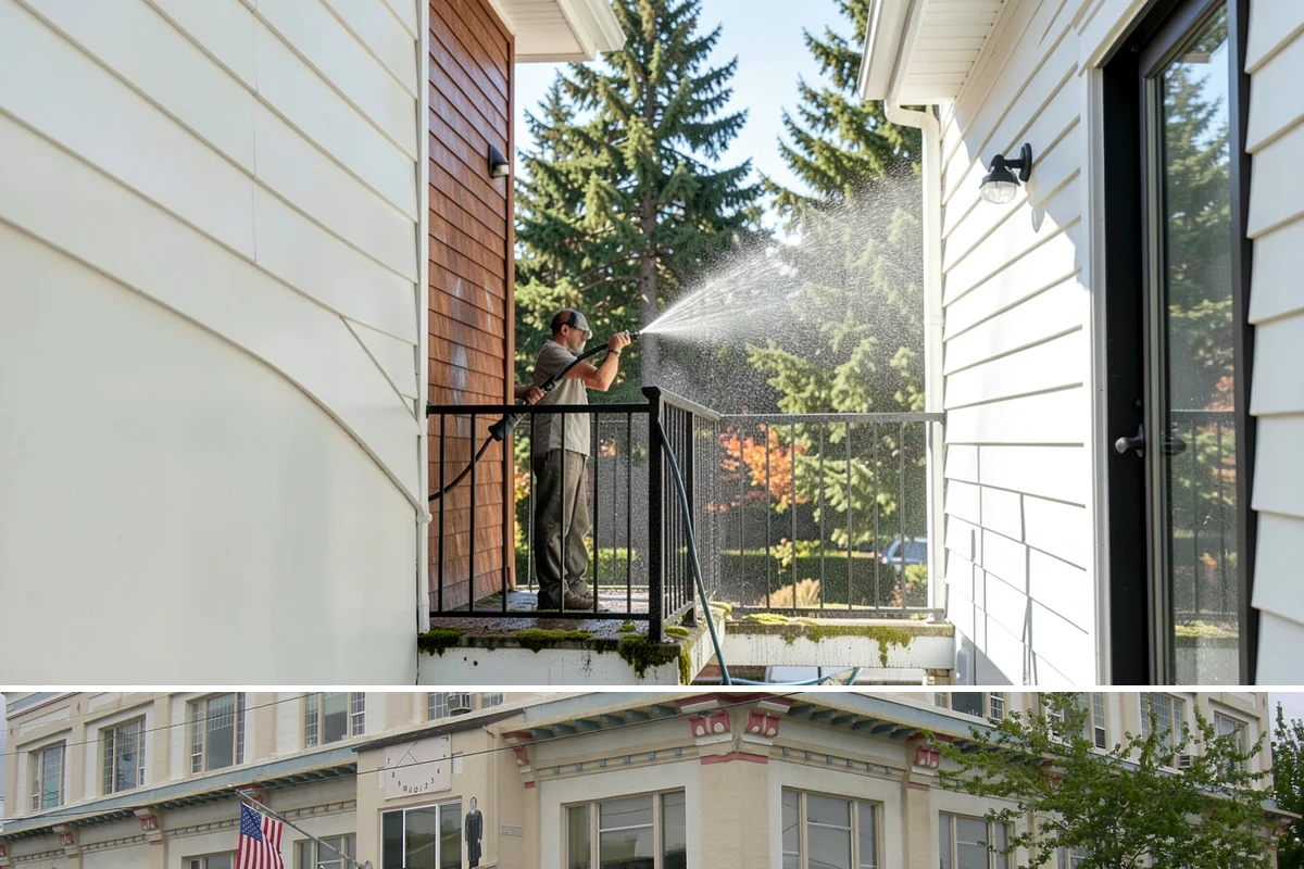 Painted Siding Cleaning in Anacortes, Skagit County, WA - The drier late-spring-to-fall window lets the paint dry cleanly and keeps future mildew slower to form.