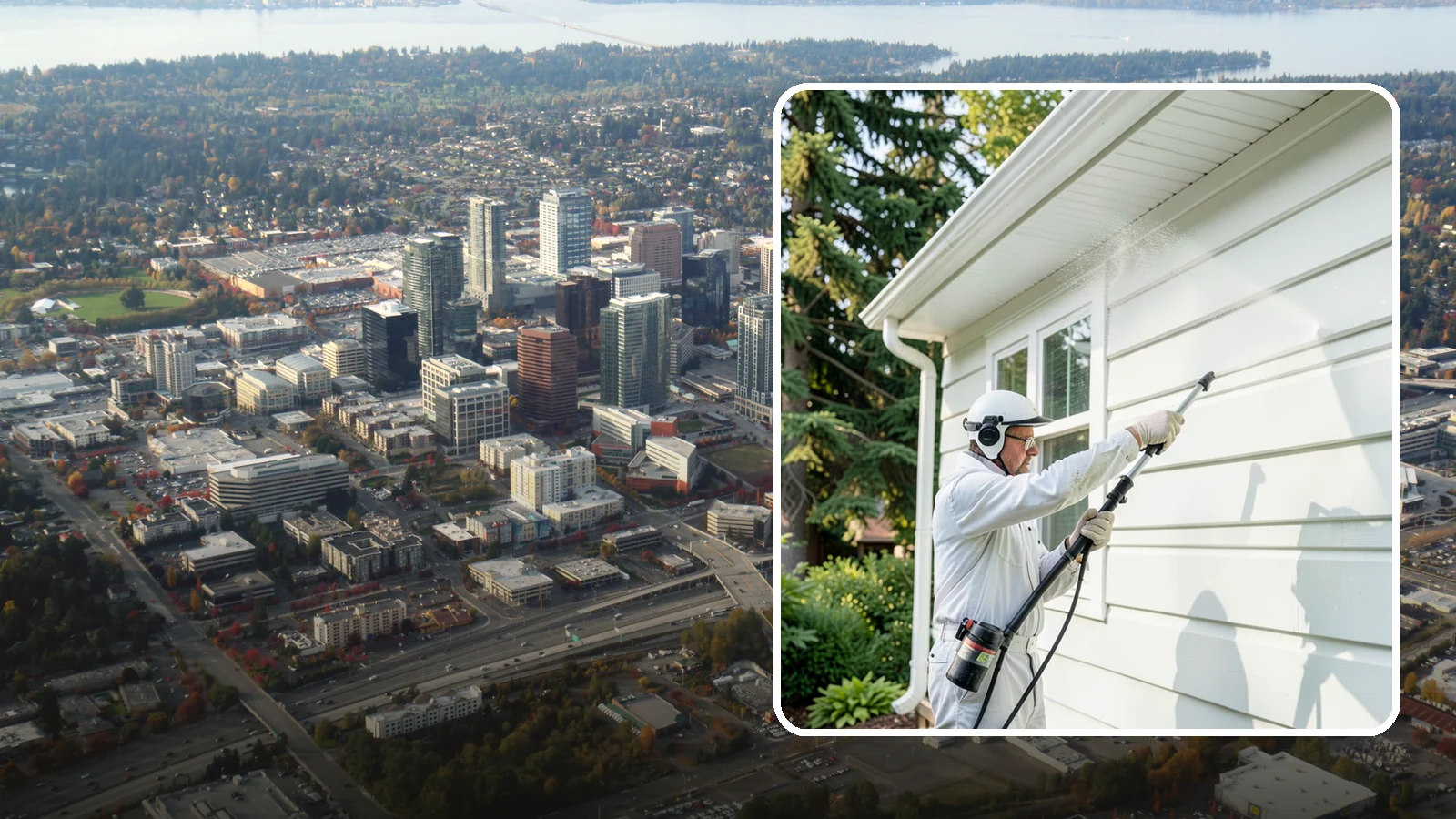 Painted Siding Cleaning in Bellevue, King County, WA - Painted siding cleaning lifts grime and mildew while preserving the paint film, so your color stays bright instead of stripped.