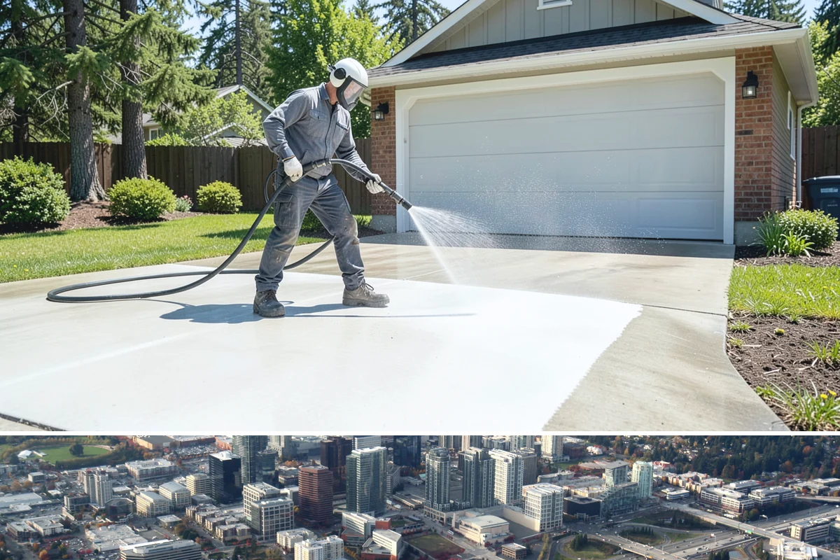 Painted Siding Cleaning in Bellevue, King County, WA - The drier late-spring-to-fall window lets the paint dry cleanly and keeps future mildew slower to form.