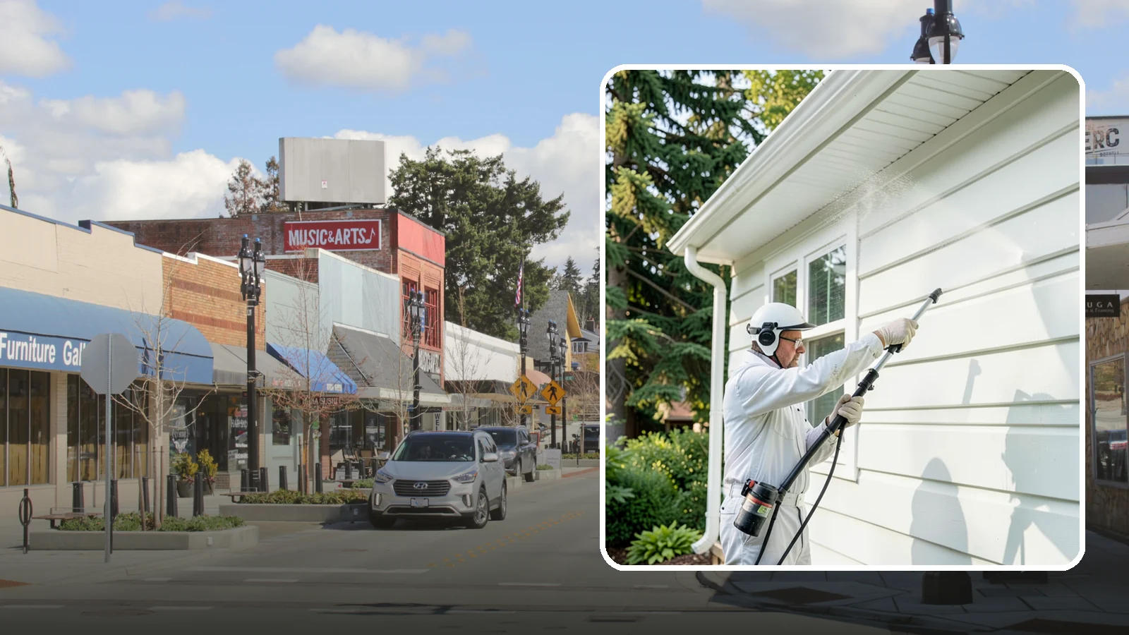 Painted Siding Cleaning in Bothell, King County, WA - Painted siding cleaning lifts grime and mildew while preserving the paint film, so your color stays bright instead of stripped.