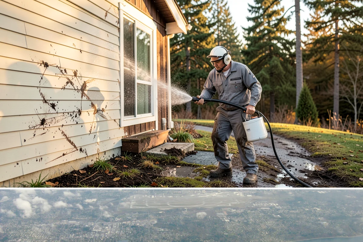 Painted Siding Cleaning in Burien, King County, WA - The drier late-spring-to-fall window lets the paint dry cleanly and keeps future mildew slower to form.