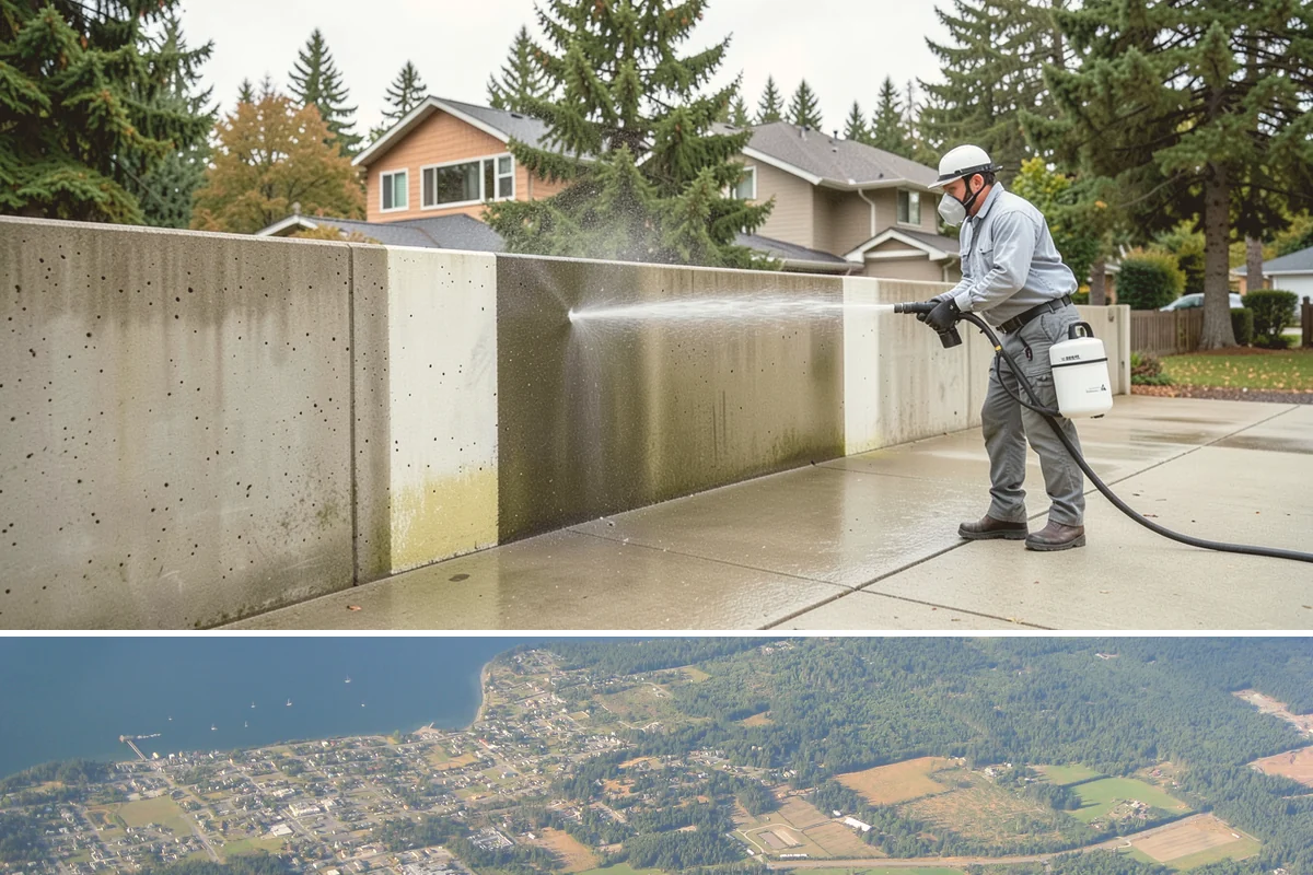 Painted Siding Cleaning in Coupeville, Island County, WA - The drier late-spring-to-fall window lets the paint dry cleanly and keeps future mildew slower to form.