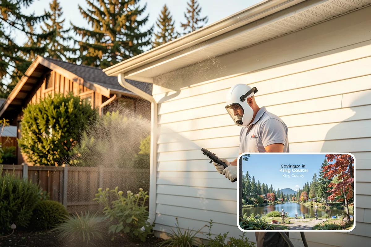 Painted Siding Cleaning in Covington, King County, WA - Preserves the paint film while cleaning