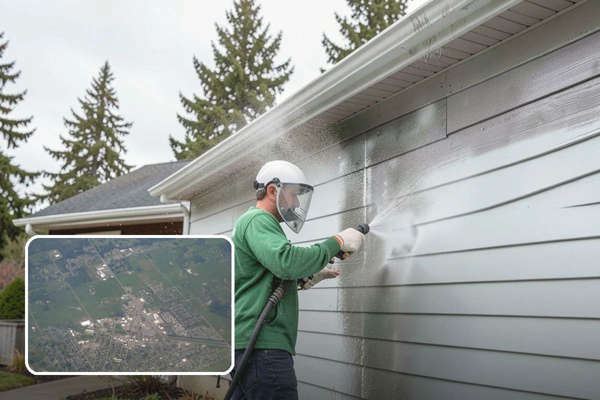 Painted Siding Cleaning in Enumclaw, King County, WA - Preserves the paint film while cleaning