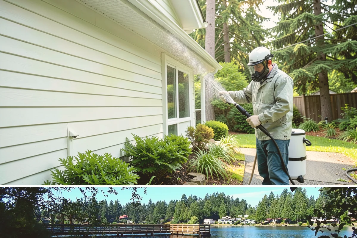 Painted Siding Cleaning in Federal Way, King County, WA - The drier late-spring-to-fall window lets the paint dry cleanly and keeps future mildew slower to form.