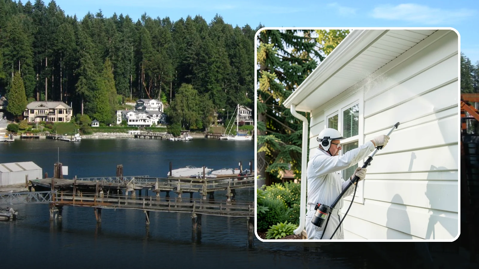 Painted Siding Cleaning in Gig Harbor, Pierce County, WA - Painted siding cleaning lifts grime and mildew while preserving the paint film, so your color stays bright instead of stripped.
