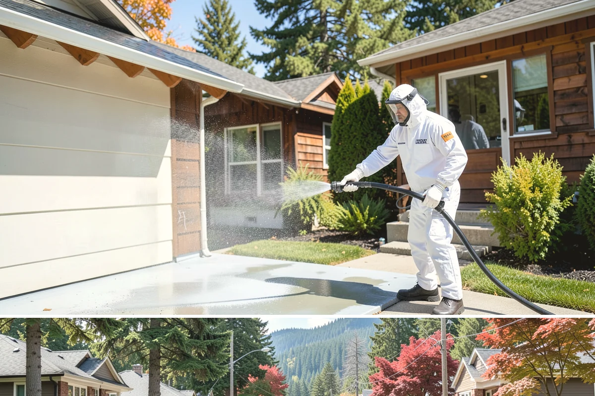 Painted Siding Cleaning in Hunts Point, King County, WA - The drier late-spring-to-fall window lets the paint dry cleanly and keeps future mildew slower to form.