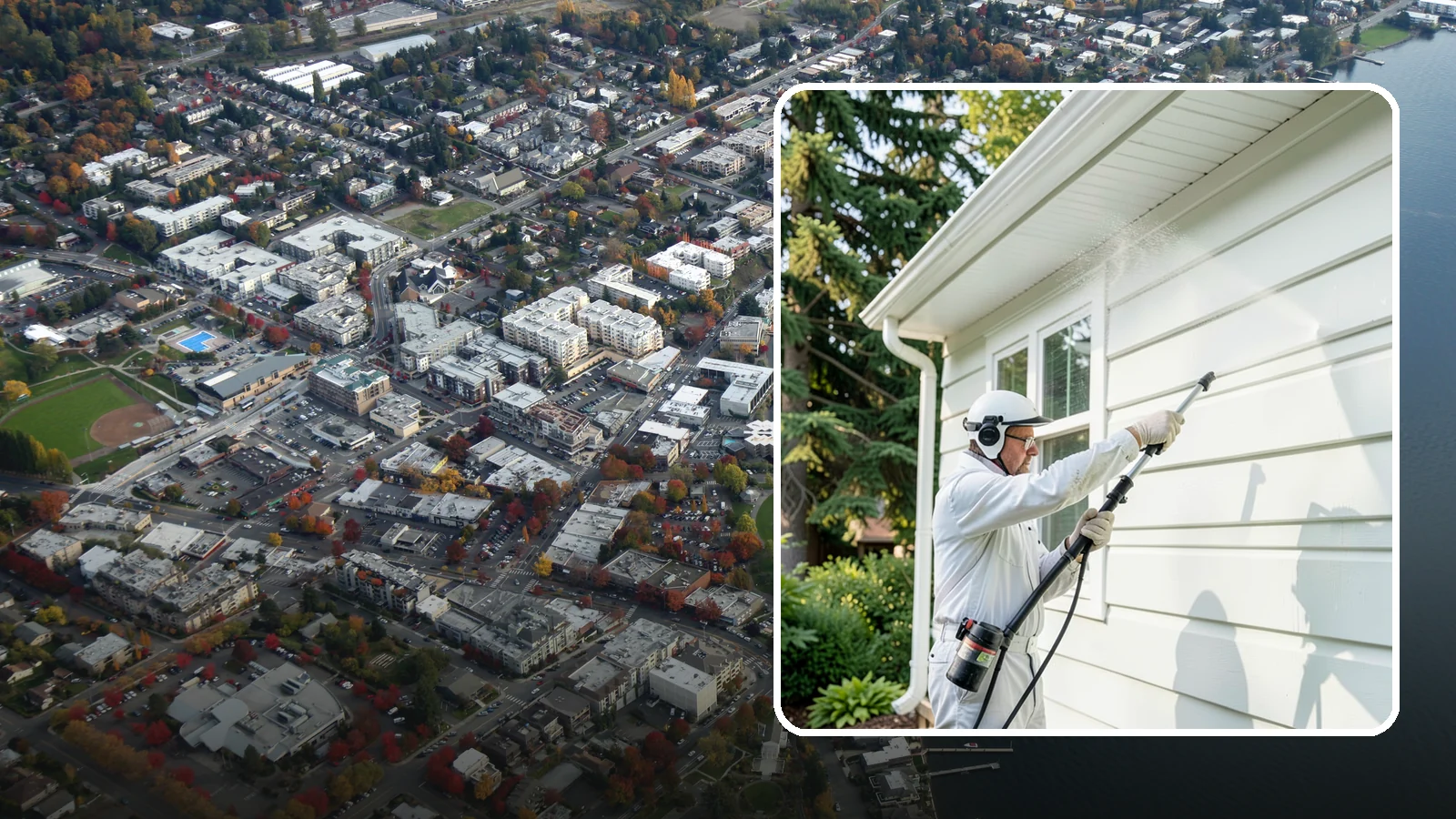 Painted Siding Cleaning in Kirkland, King County, WA - Painted siding cleaning lifts grime and mildew while preserving the paint film, so your color stays bright instead of stripped.