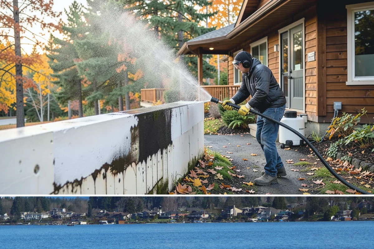 Painted Siding Cleaning in Lake Stevens, Snohomish County, WA - The drier late-spring-to-fall window lets the paint dry cleanly and keeps future mildew slower to form.