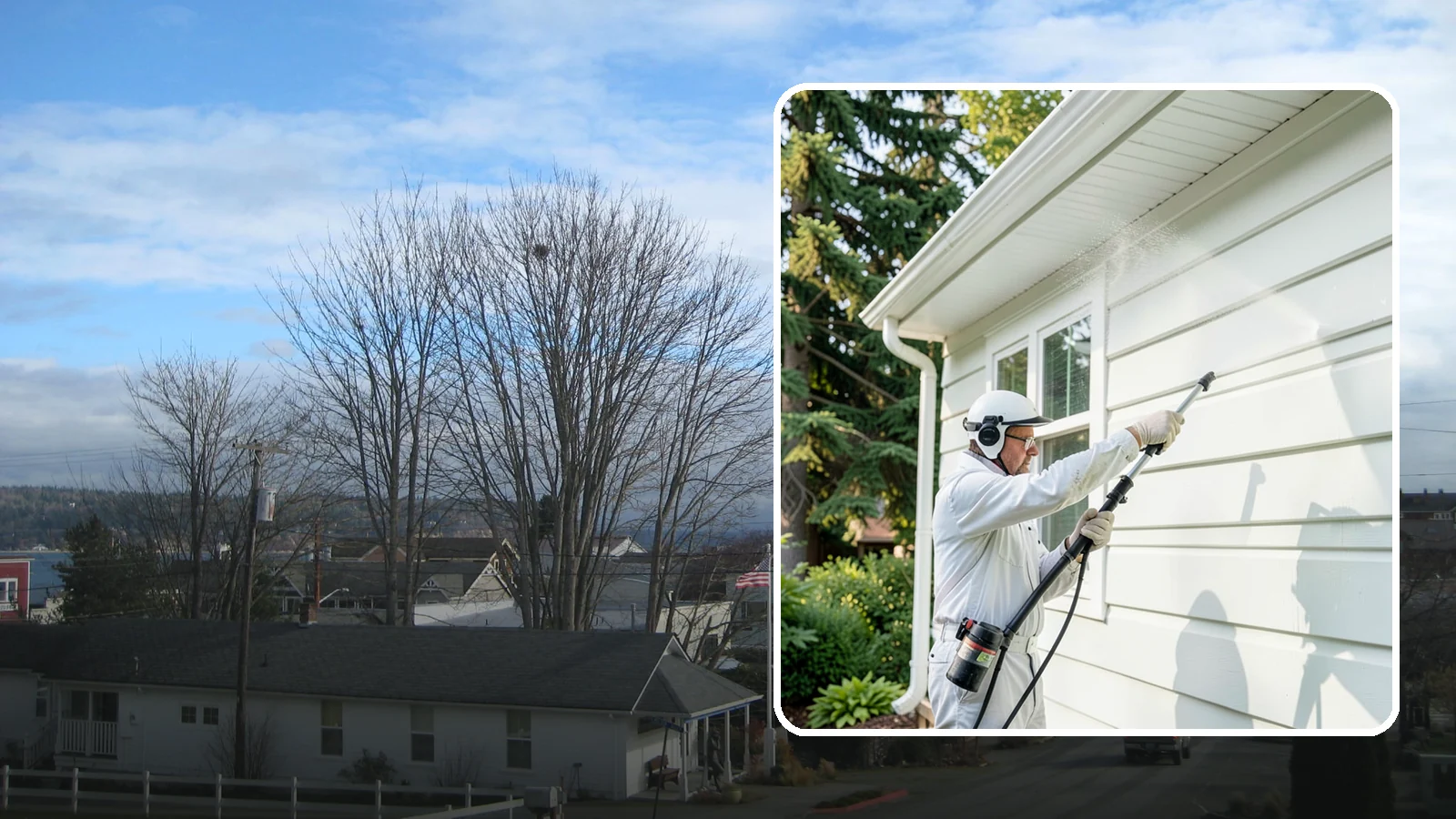 Painted Siding Cleaning in Langley, Island County, WA - Painted siding cleaning lifts grime and mildew while preserving the paint film, so your color stays bright instead of stripped.