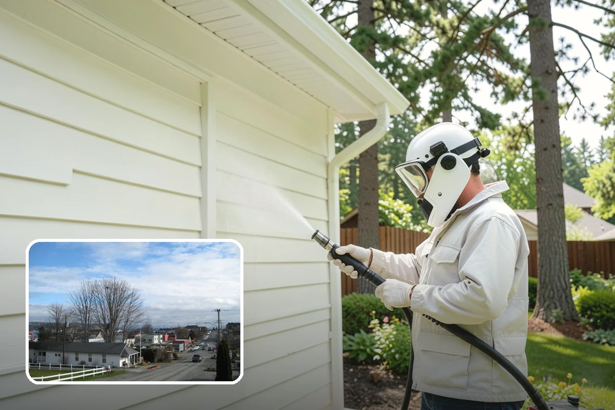 Painted Siding Cleaning in Langley, Island County, WA - Preserves the paint film while cleaning