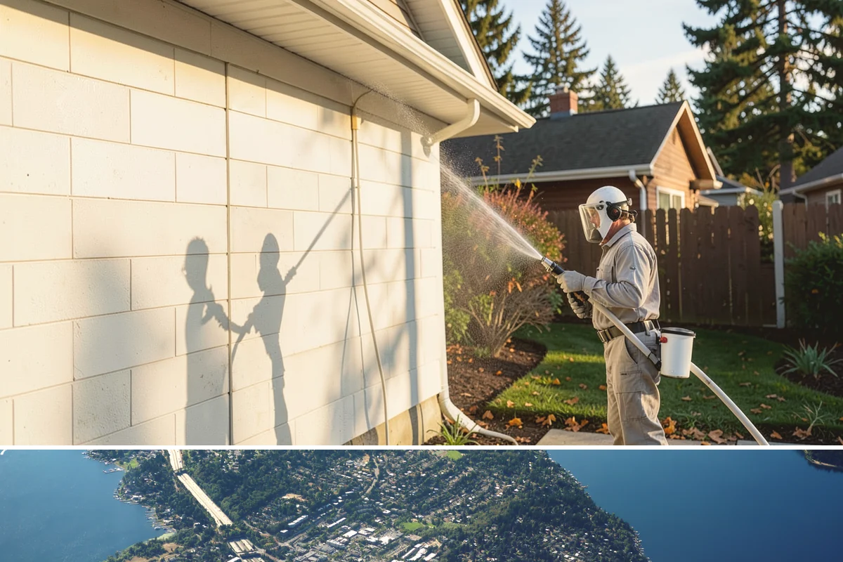 Painted Siding Cleaning in Mercer Island, King County, WA - The drier late-spring-to-fall window lets the paint dry cleanly and keeps future mildew slower to form.
