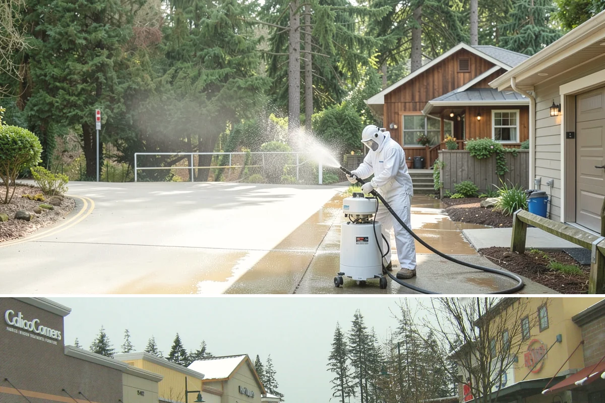 Painted Siding Cleaning in Mill Creek, Snohomish County, WA - The drier late-spring-to-fall window lets the paint dry cleanly and keeps future mildew slower to form.