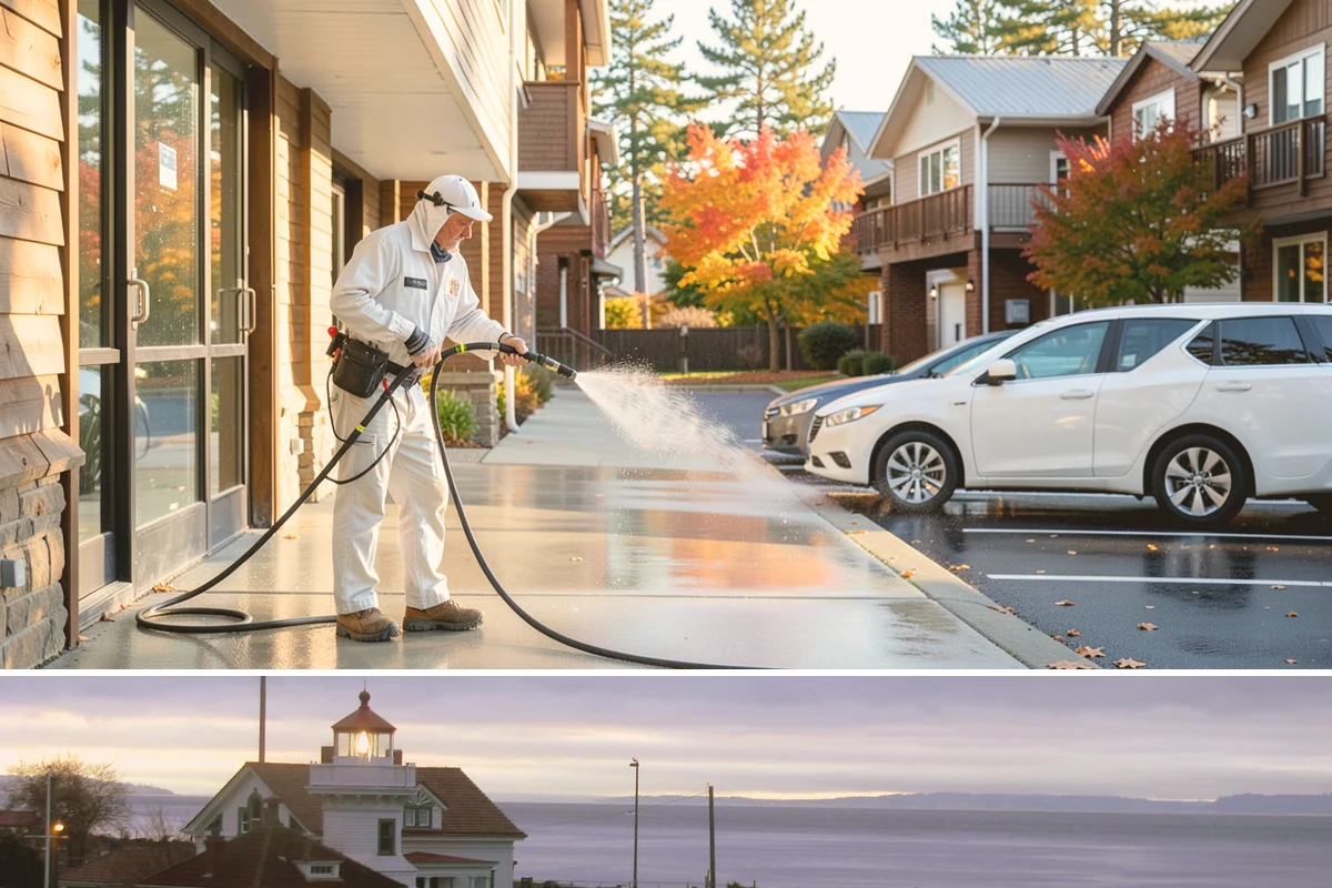 Painted Siding Cleaning in Mukilteo, Snohomish County, WA - The drier late-spring-to-fall window lets the paint dry cleanly and keeps future mildew slower to form.