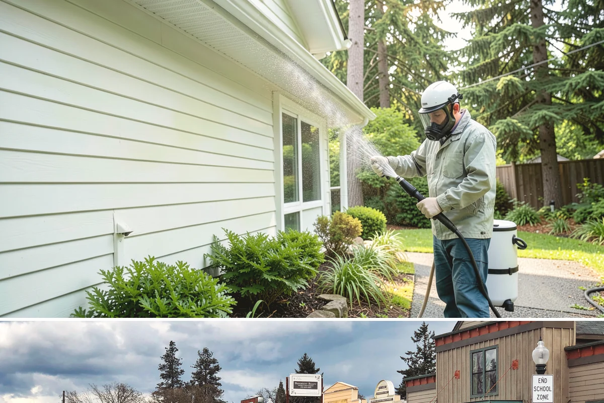 Painted Siding Cleaning in Roy, Pierce County, WA - The drier late-spring-to-fall window lets the paint dry cleanly and keeps future mildew slower to form.