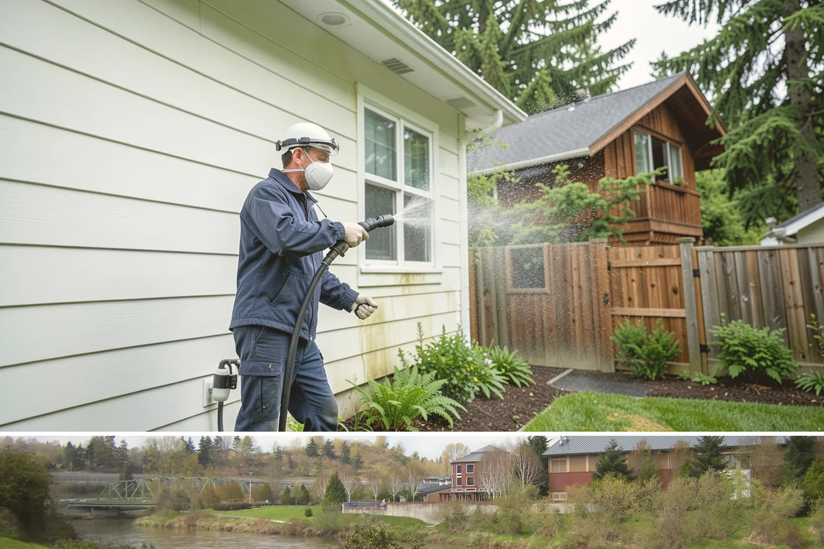Painted Siding Cleaning in Tukwila, King County, WA - The drier late-spring-to-fall window lets the paint dry cleanly and keeps future mildew slower to form.