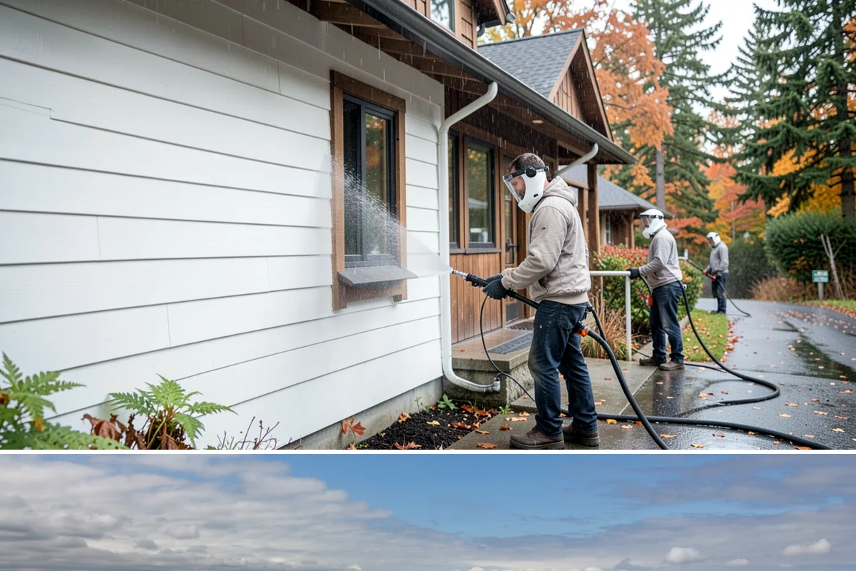 Painted Siding Cleaning in University Place, Pierce County, WA - The drier late-spring-to-fall window lets the paint dry cleanly and keeps future mildew slower to form.