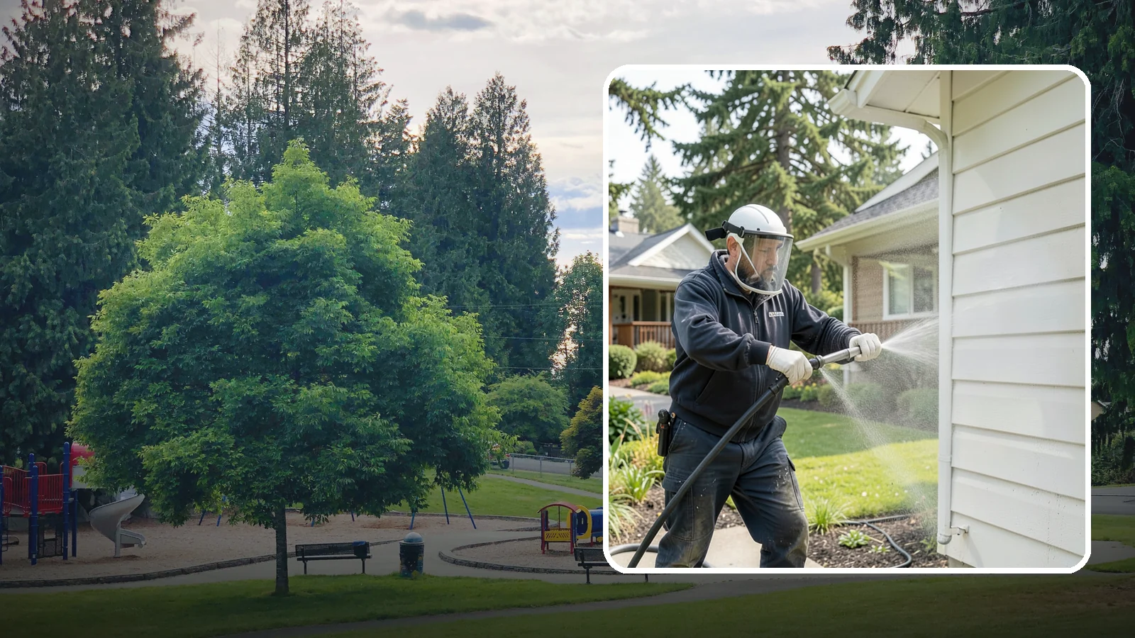 Painted Surface Cleaning in Bonney Lake, Pierce County, WA - Low-pressure cleaning of painted siding, trim, and surfaces that lifts grime and mildew without harming the finish.