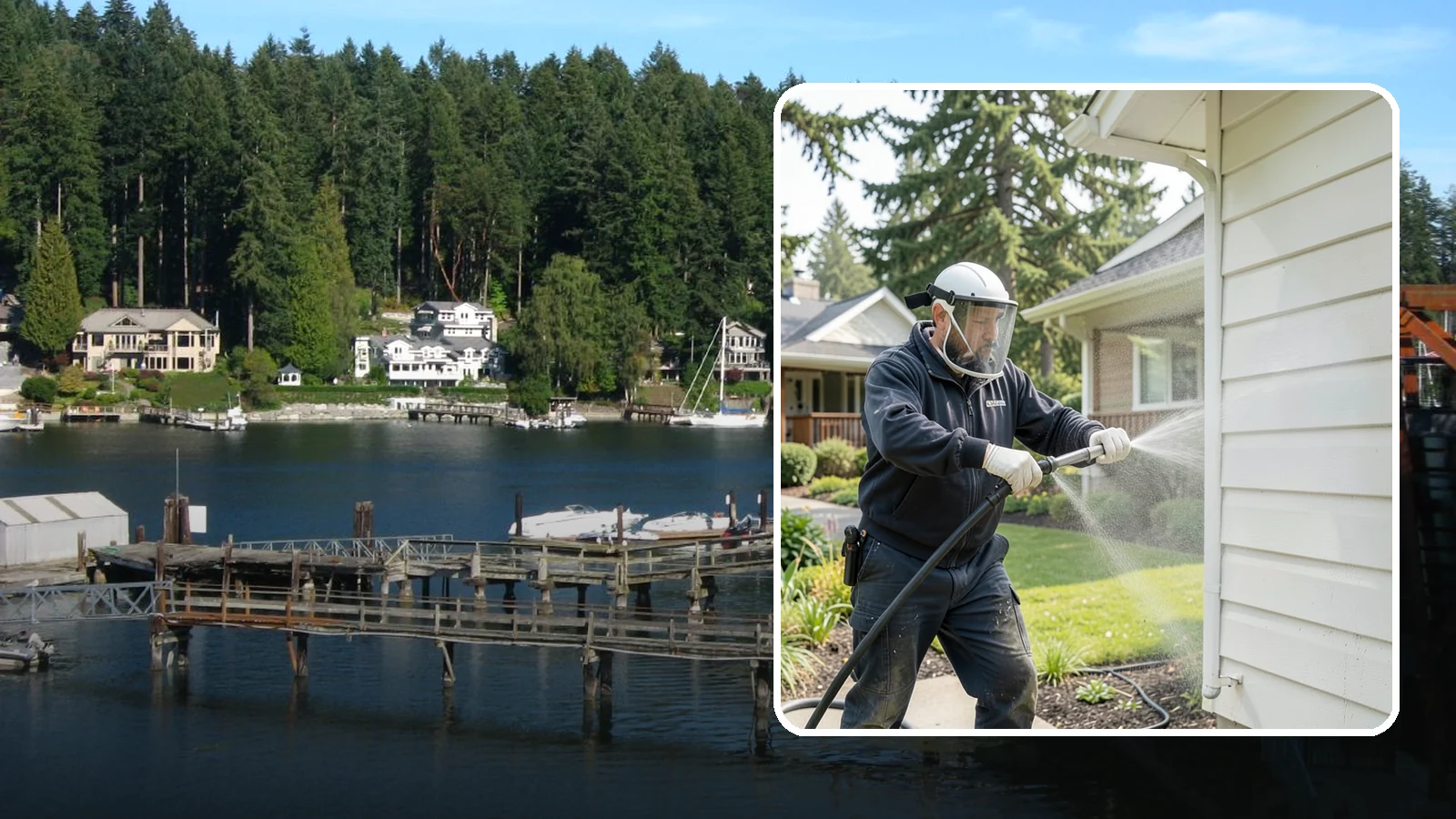 Painted Surface Cleaning in Gig Harbor, Pierce County, WA - Low-pressure cleaning of painted siding, trim, and surfaces that lifts grime and mildew without harming the finish.
