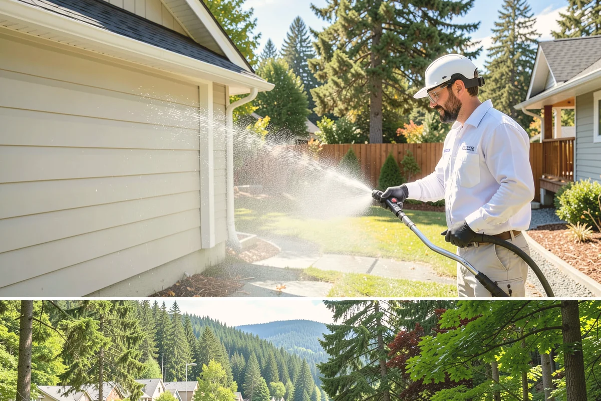 Painted Surface Cleaning in Lake Forest Park, King County, WA - Clean painted surfaces in late spring so mildew and winter grime are cleared before the drier months.