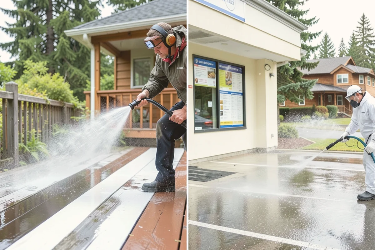 Parking Garage Cleaning in Algona, King County, WA - Close and stage one level at a time