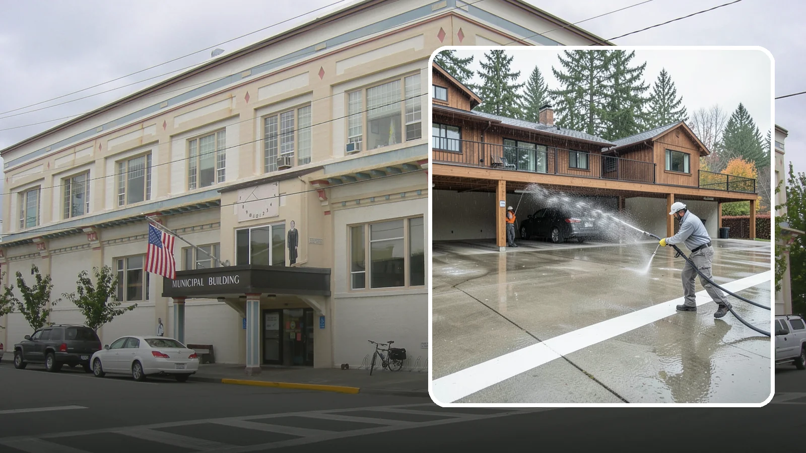 Parking Garage Cleaning in Anacortes, Skagit County, WA - We wash parking garage decks and stairwells in Washington to clear oil, salt, and grime from every level.