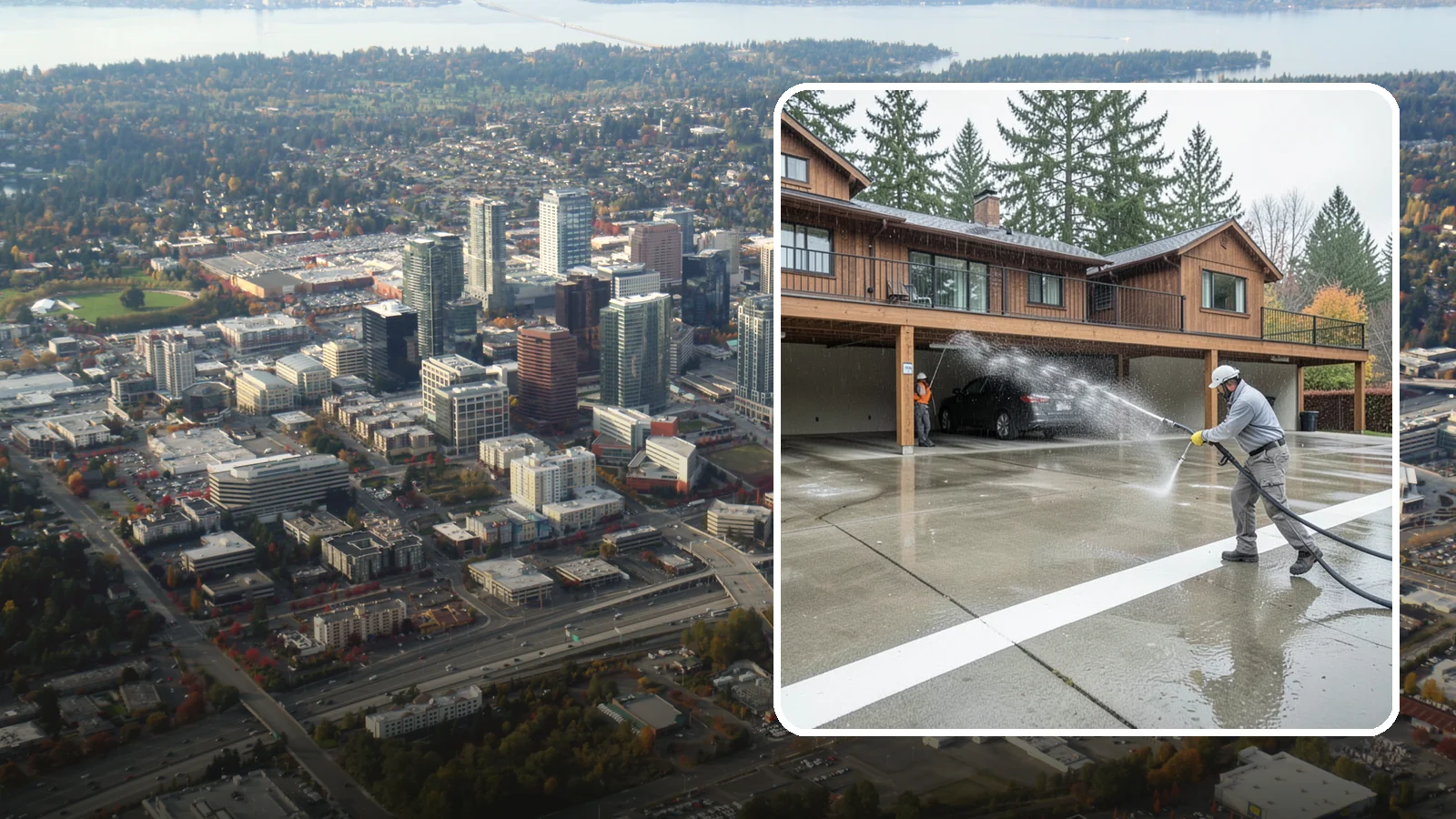 Parking Garage Cleaning in Bellevue, King County, WA - We wash parking garage decks and stairwells in Washington to clear oil, salt, and grime from every level.