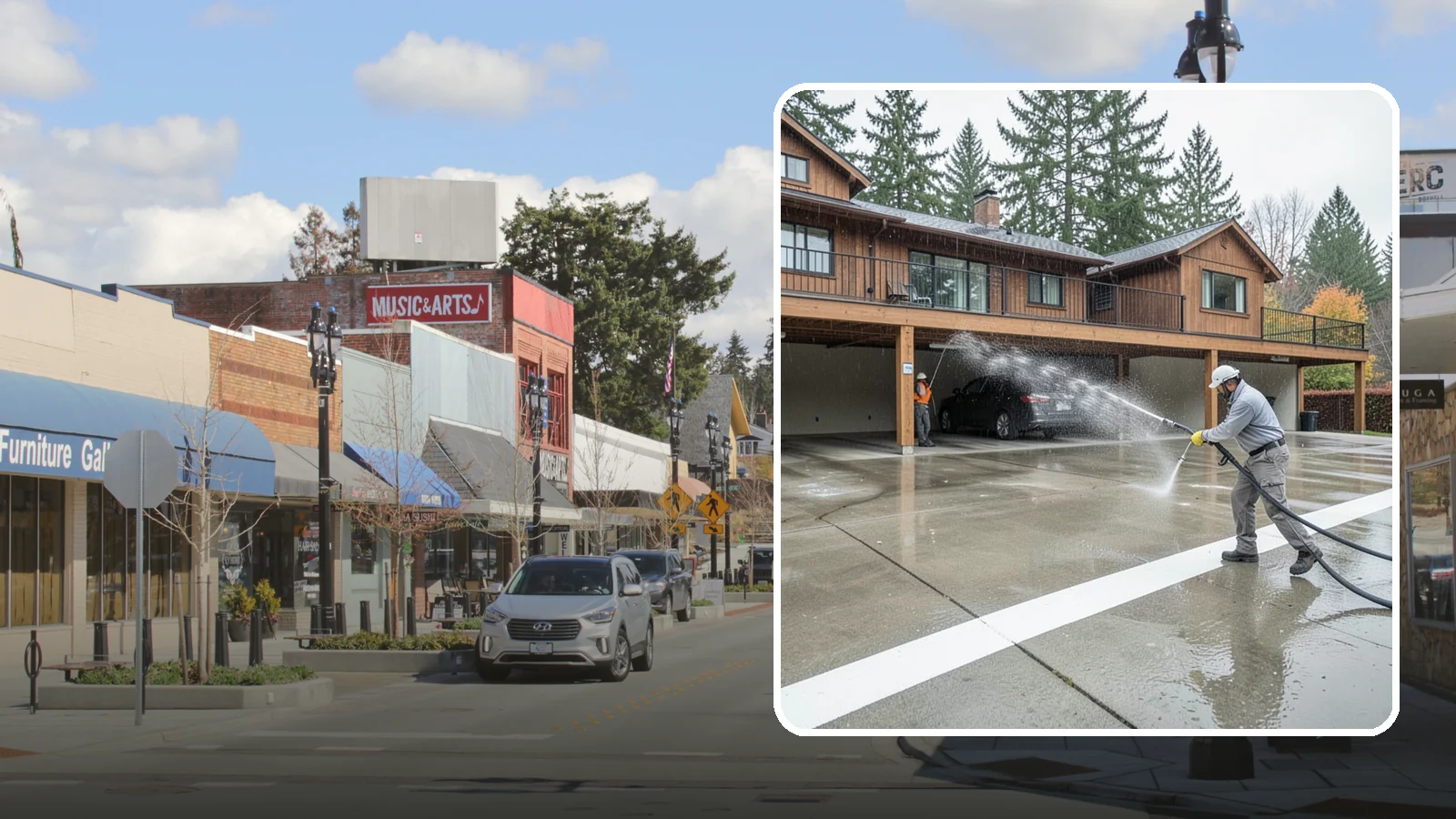 Parking Garage Cleaning in Bothell, King County, WA - We wash parking garage decks and stairwells in Washington to clear oil, salt, and grime from every level.