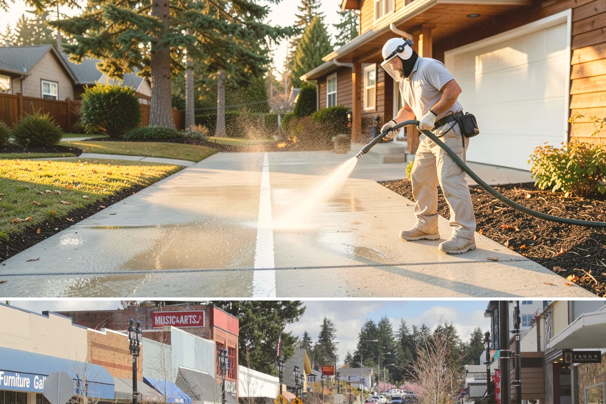 Parking Garage Cleaning in Bothell, King County, WA - Garages benefit most from a thorough wash in early spring to flush out winter road salt and accumulated grime.