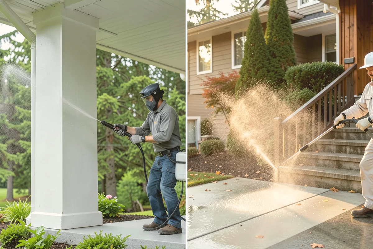 Parking Garage Cleaning in Eatonville, Pierce County, WA - Close and stage one level at a time