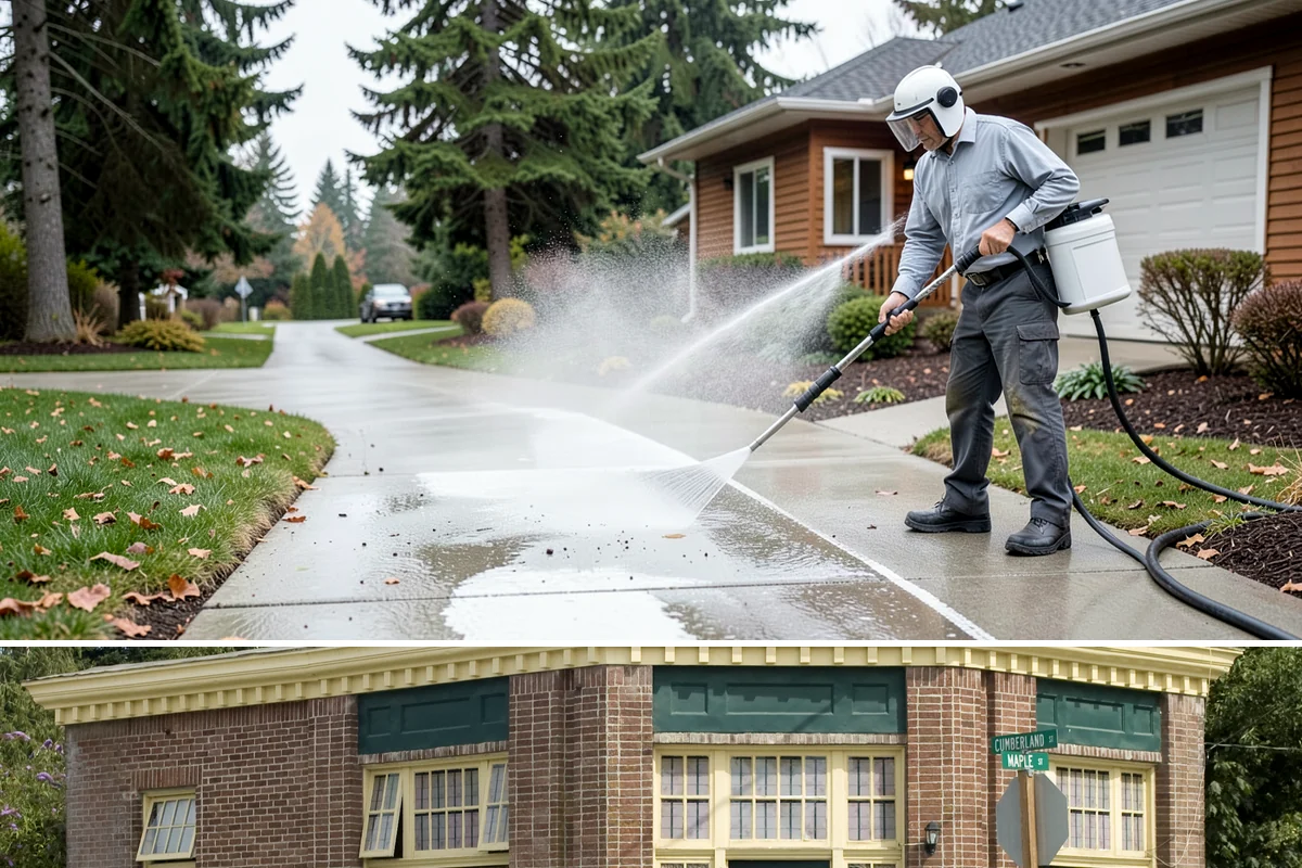 Parking Garage Cleaning in Hamilton, Skagit County, WA - Garages benefit most from a thorough wash in early spring to flush out winter road salt and accumulated grime.