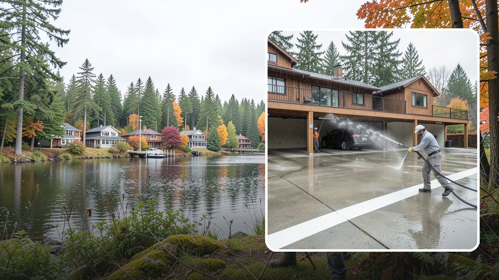 Parking Garage Cleaning in La Conner, Skagit County, WA - We wash parking garage decks and stairwells in Washington to clear oil, salt, and grime from every level.