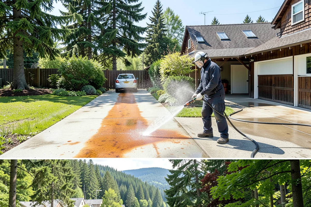 Parking Garage Cleaning in Lake Forest Park, King County, WA - Garages benefit most from a thorough wash in early spring to flush out winter road salt and accumulated grime.
