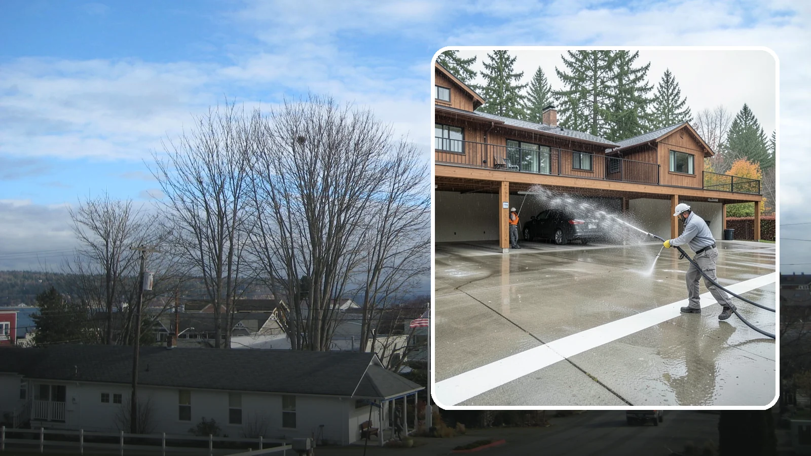 Parking Garage Cleaning in Langley, Island County, WA - We wash parking garage decks and stairwells in Washington to clear oil, salt, and grime from every level.