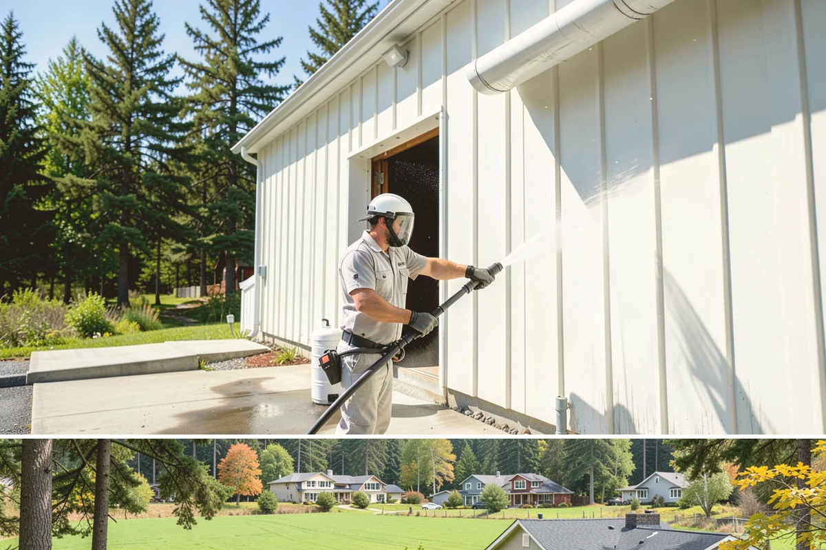 Parking Garage Cleaning in Lyman, Skagit County, WA - Garages benefit most from a thorough wash in early spring to flush out winter road salt and accumulated grime.