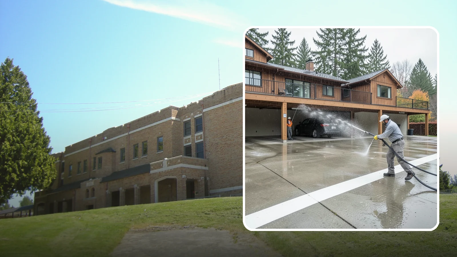 Parking Garage Cleaning in Maple Valley, King County, WA - We wash parking garage decks and stairwells in Washington to clear oil, salt, and grime from every level.