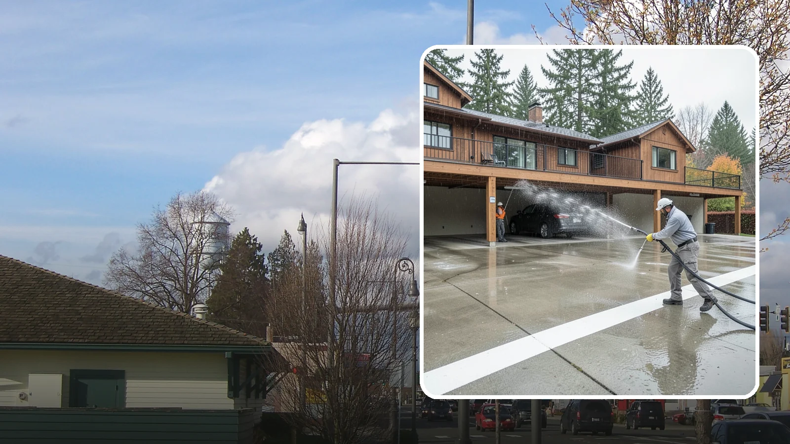 Parking Garage Cleaning in Marysville, Snohomish County, WA - We wash parking garage decks and stairwells in Washington to clear oil, salt, and grime from every level.