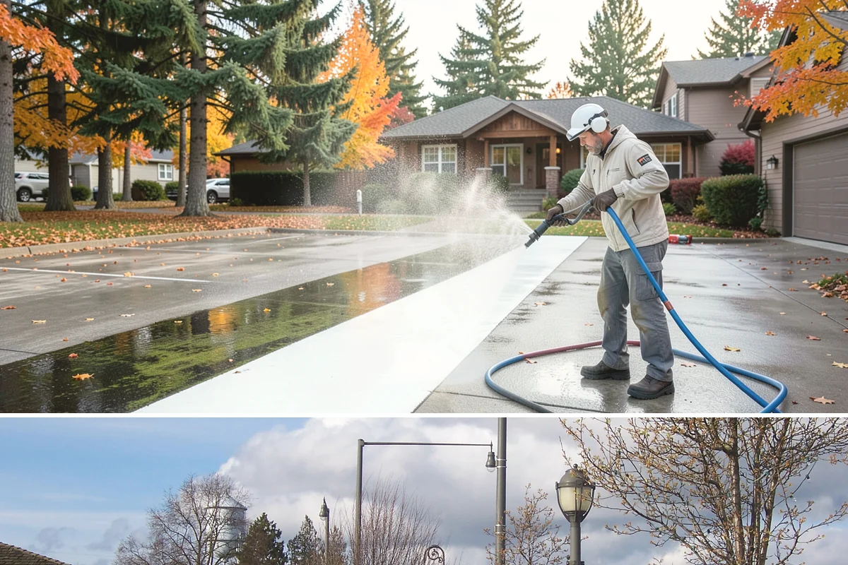 Parking Garage Cleaning in Marysville, Snohomish County, WA - Garages benefit most from a thorough wash in early spring to flush out winter road salt and accumulated grime.