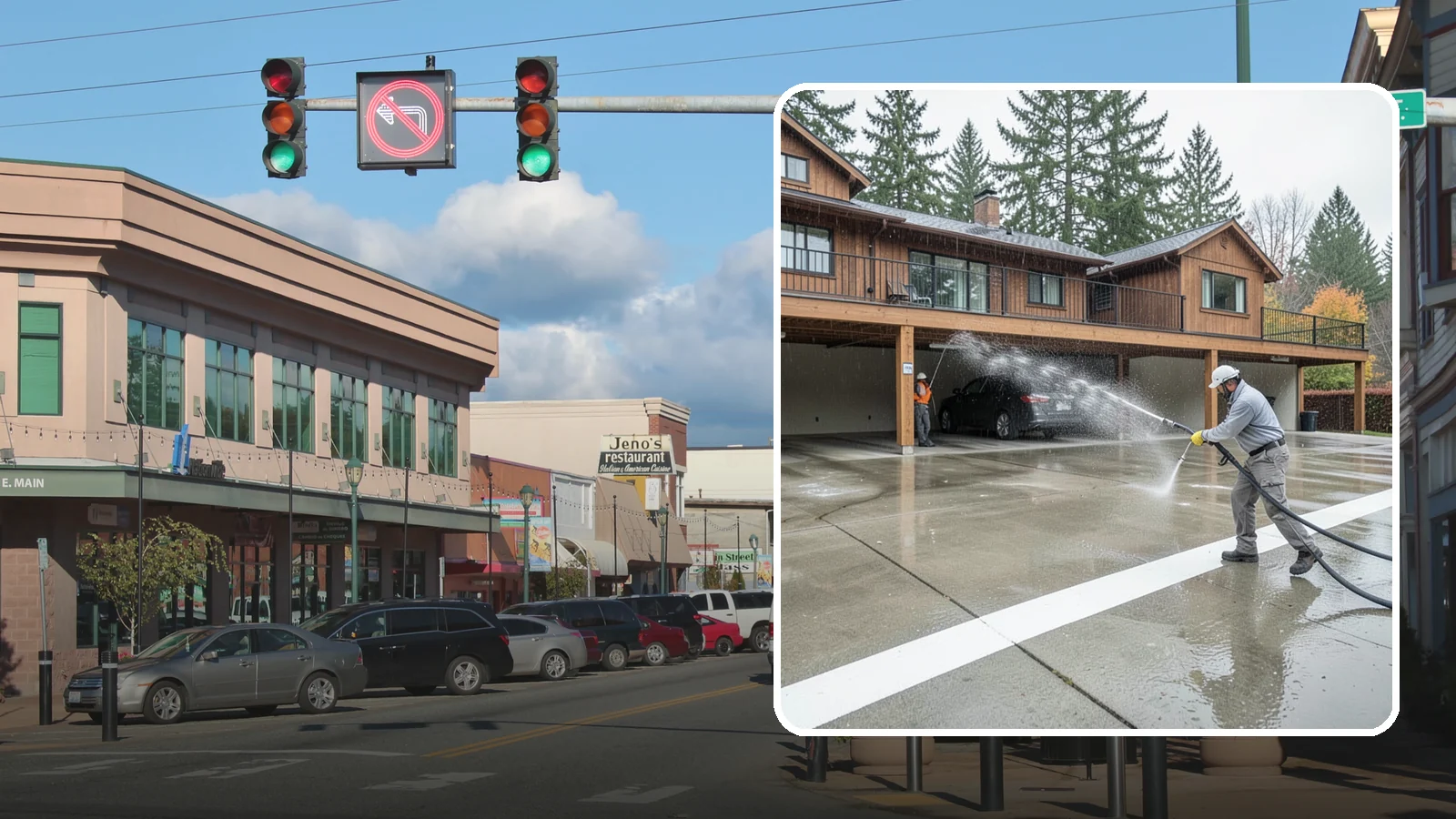 Parking Garage Cleaning in Monroe, Snohomish County, WA - We wash parking garage decks and stairwells in Washington to clear oil, salt, and grime from every level.