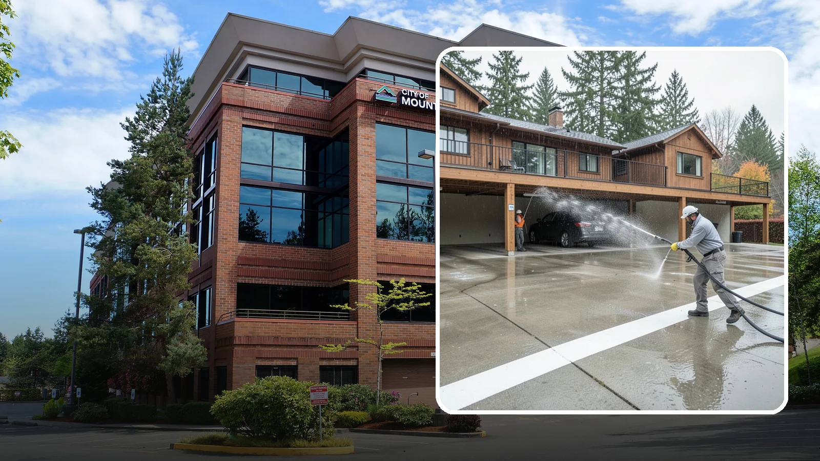 Parking Garage Cleaning in Mountlake Terrace, Snohomish County, WA - We wash parking garage decks and stairwells in Washington to clear oil, salt, and grime from every level.