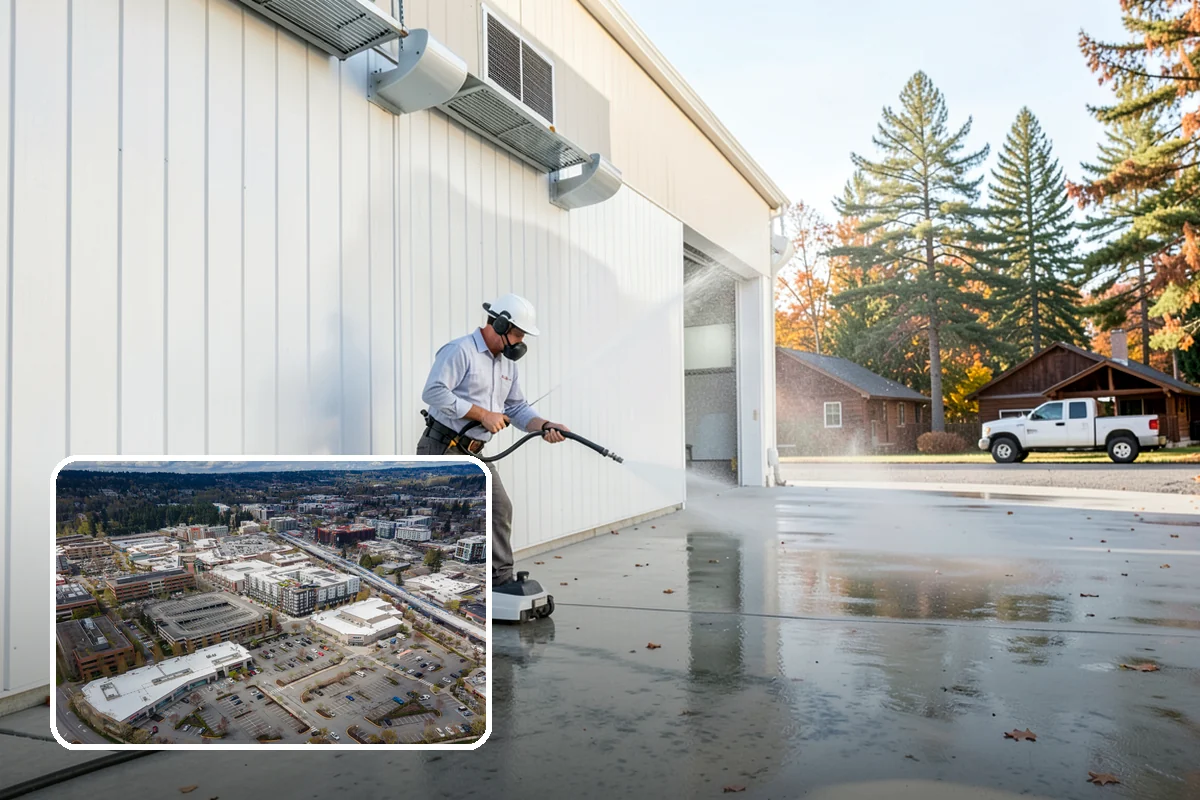 Parking Garage Cleaning in Redmond, King County, WA - Removes corrosive salt and oil from decks