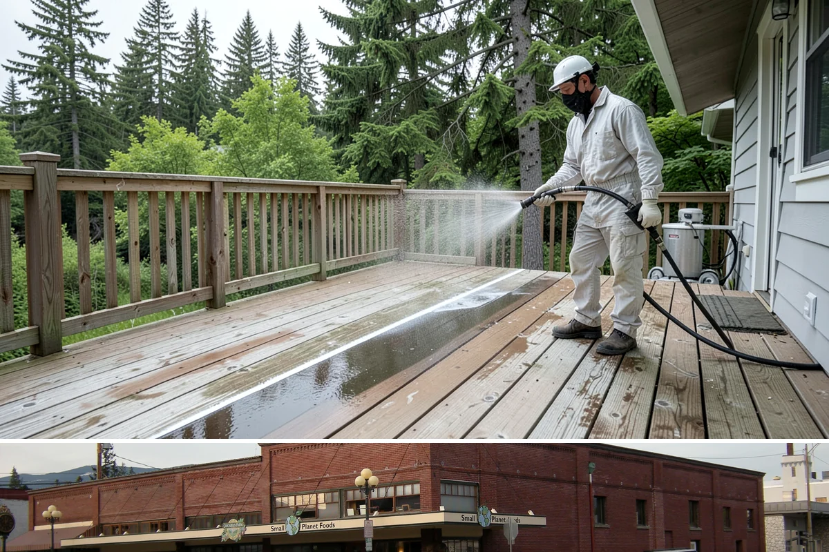 Parking Garage Cleaning in Sedro-Woolley, Skagit County, WA - Garages benefit most from a thorough wash in early spring to flush out winter road salt and accumulated grime.