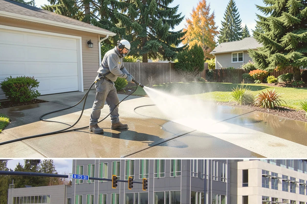 Parking Garage Cleaning in Shoreline, King County, WA - Garages benefit most from a thorough wash in early spring to flush out winter road salt and accumulated grime.