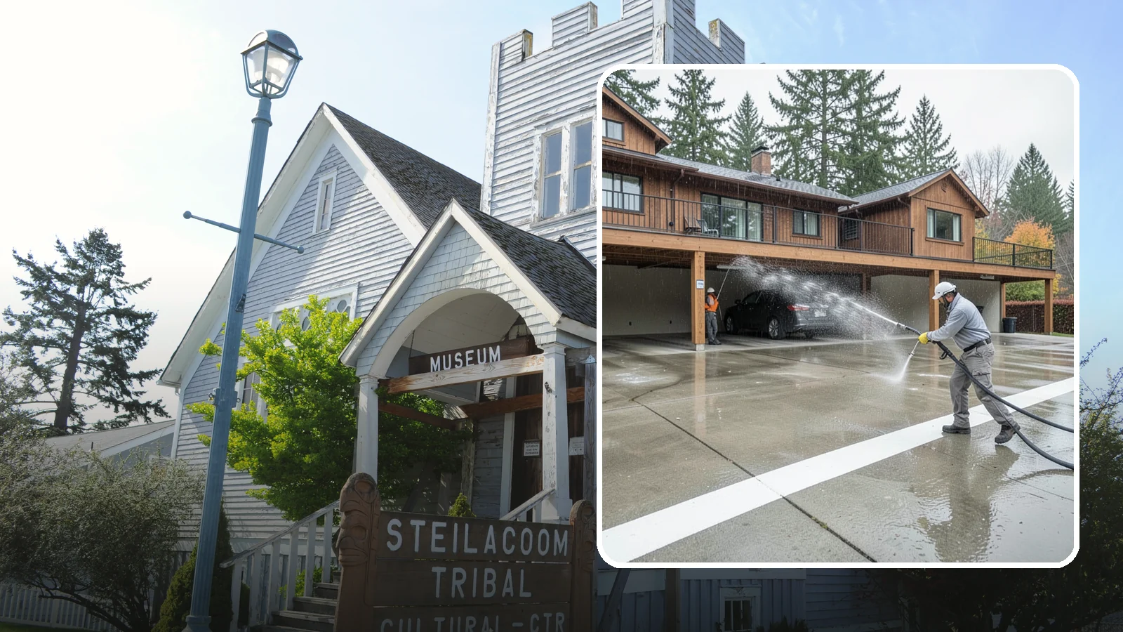 Parking Garage Cleaning in Steilacoom, Pierce County, WA - We wash parking garage decks and stairwells in Washington to clear oil, salt, and grime from every level.