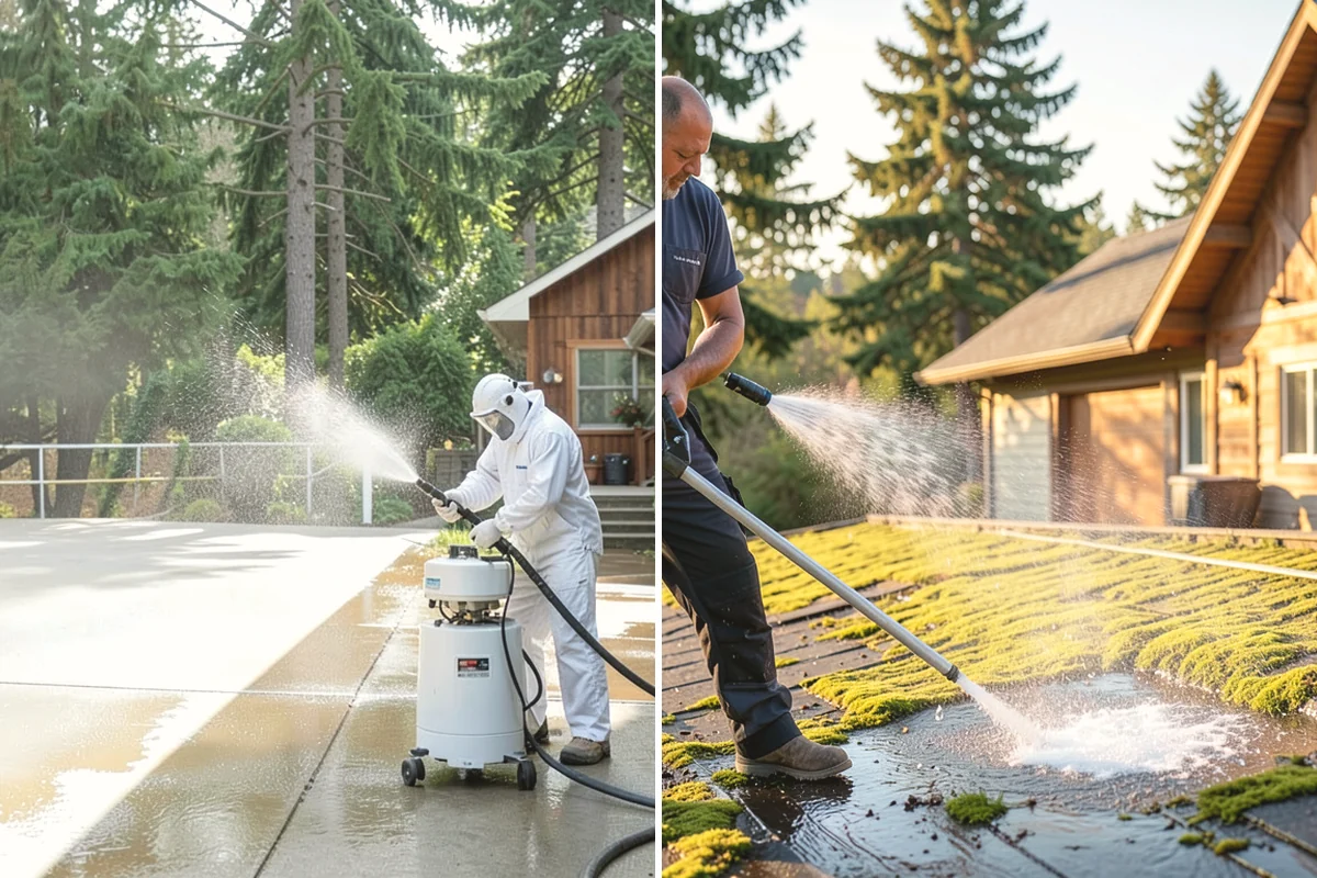 Parking Lot Cleaning in Anacortes, Skagit County, WA - Blow and sweep the lot clear of loose debris
