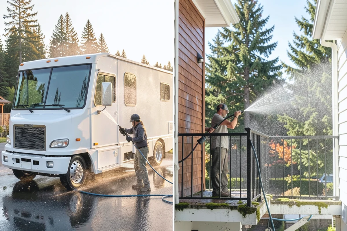 Parking Lot Cleaning in Auburn, King County, WA - Blow and sweep the lot clear of loose debris