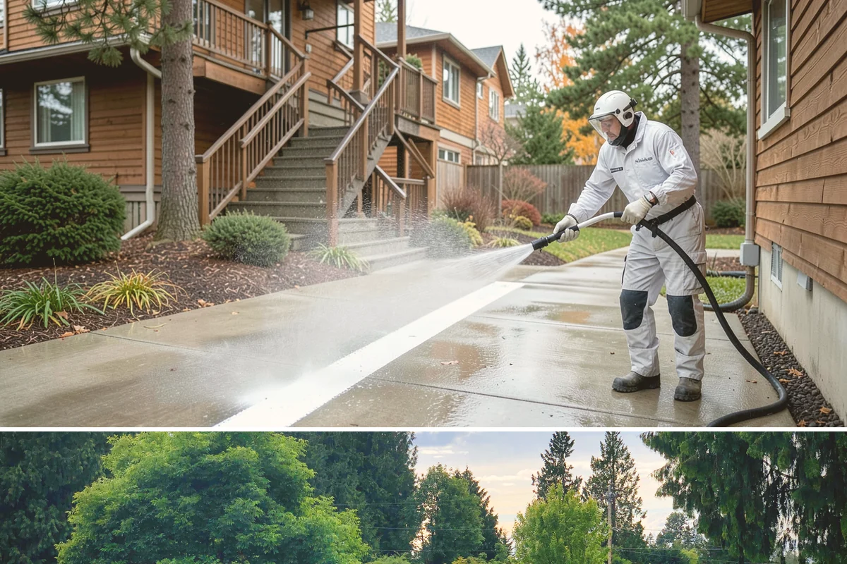 Parking Lot Cleaning in Bonney Lake, Pierce County, WA - Full lot cleaning is ideal in late spring or summer when pavement dries fast, with high-traffic zones spot-cleaned as needed.