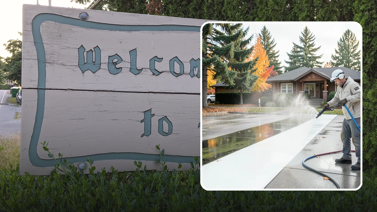 Parking Lot Cleaning in Brier, Snohomish County, WA - We pressure wash parking lots across Washington to remove oil stains, gum, and the algae that shaded pavement grows.
