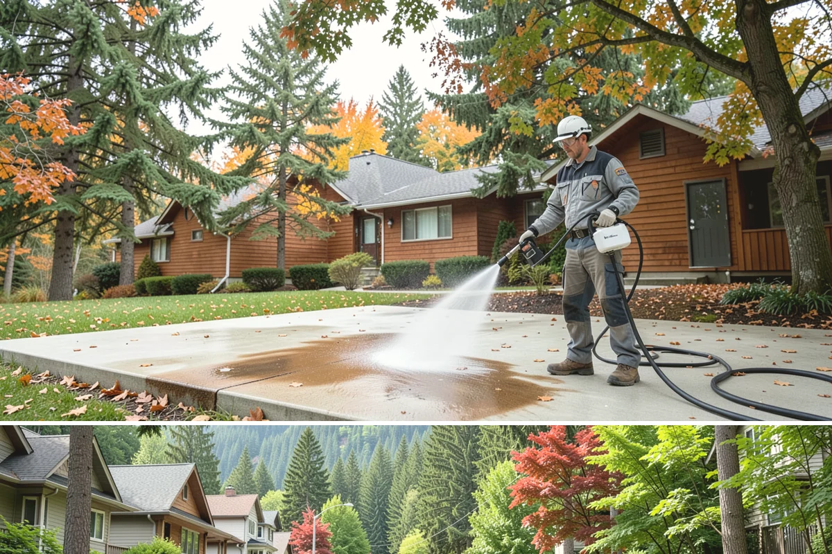 Parking Lot Cleaning in Darrington, Snohomish County, WA - Full lot cleaning is ideal in late spring or summer when pavement dries fast, with high-traffic zones spot-cleaned as needed.