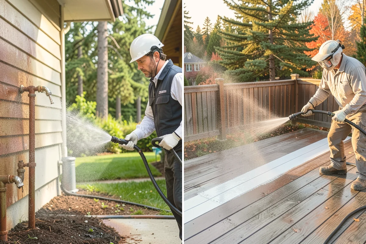 Parking Lot Cleaning in Eatonville, Pierce County, WA - Blow and sweep the lot clear of loose debris
